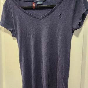 Ralph Lauren Sport Women's Short Sleeve V-Neck Tee - Dark Blue